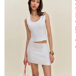 Reformation Lindsey Linen Two Piece Ivory - Size 4